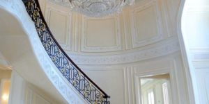 Christianson Lee Studios 23K architectural gold leaf on Grand Foyer with dome ceiling