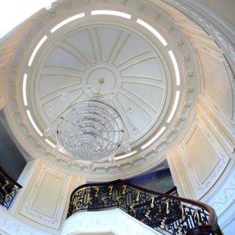 Christianson Lee Studios 23K architectural gold leaf on Grand Foyer with dome ceiling