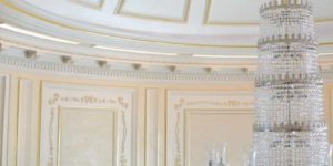 Christianson Lee Studios 23K architectural gold leaf on Grand Foyer with dome ceiling