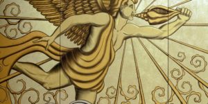 Eglomise Cunard Queen Mary 2 Murals Reverse Painting Glass 12