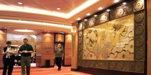 Eglomise Cunard Queen Mary 2 Murals Reverse Painting Glass 14