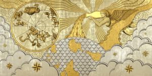 Eglomise Cunard Queen Mary 2 Murals Reverse Painting Glass 15