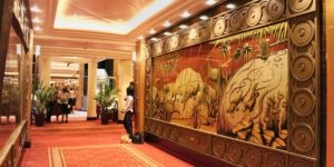 Eglomise Cunard Queen Mary 2 Murals Reverse Painting Glass 2