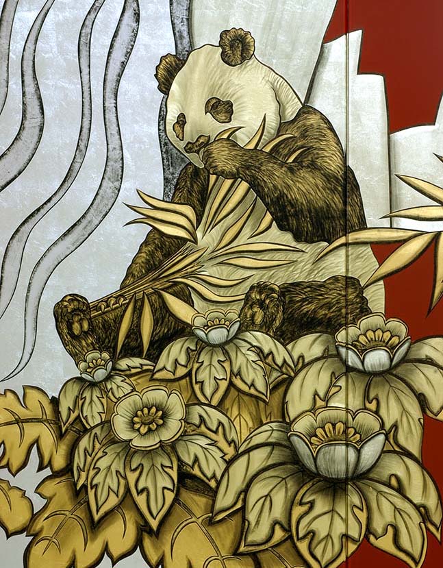 Eglomise Cunard Queen Mary 2 Murals Reverse Painting Glass 4