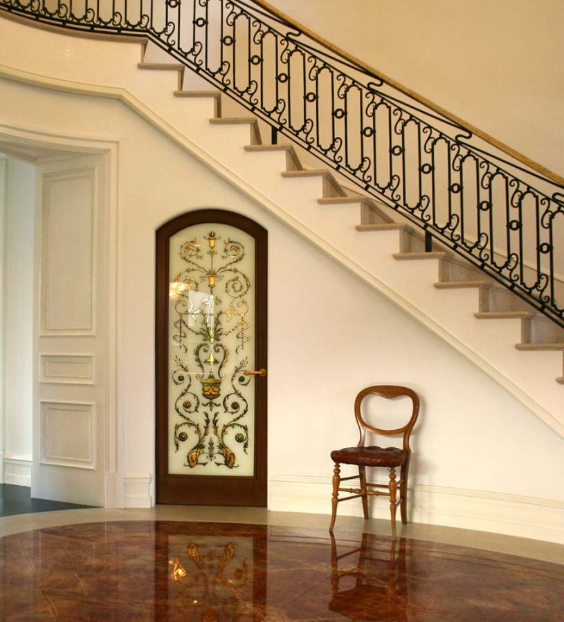 Christianson Lee Studios verre églomisé Foyer door