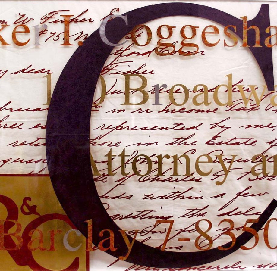 Christianson Lee Studios gilded and reverse painted lexan panel with clear background