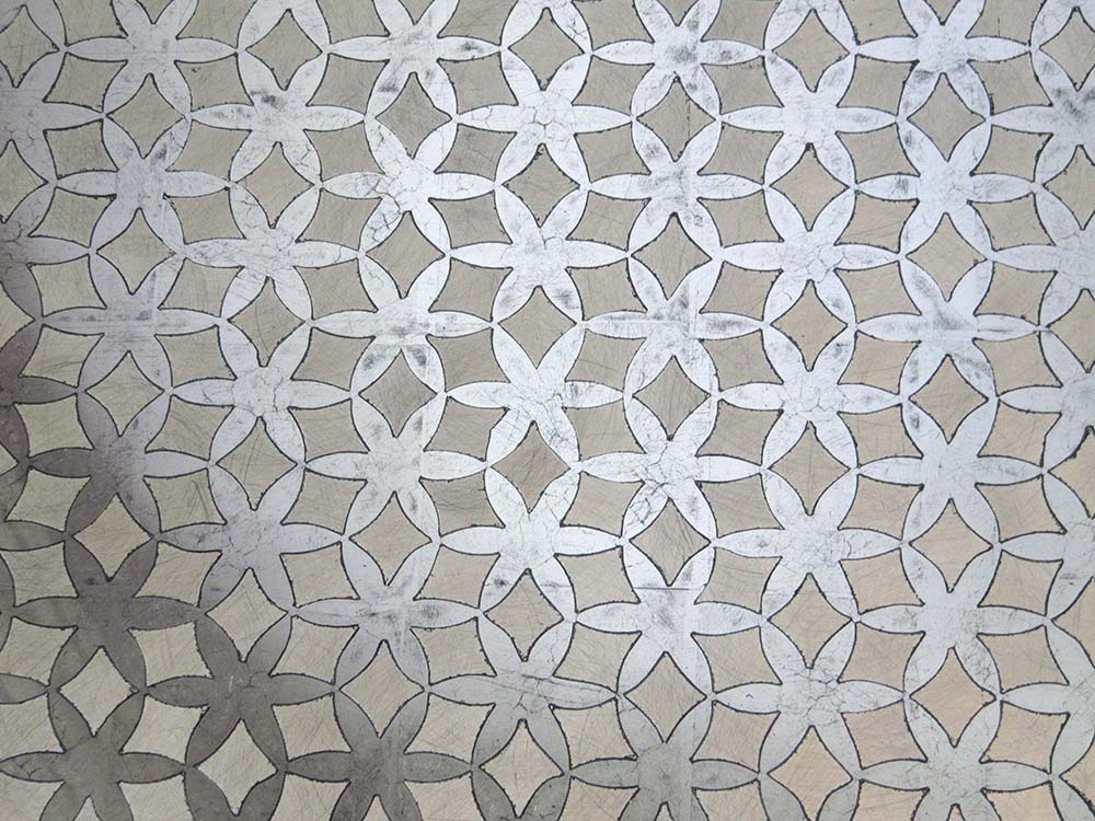 Eglomise Reverse Gilding White Gold Leaf Geometric Design Foyer Glass Mirrors 5