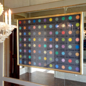 Glass Reverse Painting Damien Hirst Inspired Dining Room Wall 2