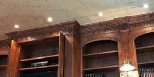 Christianson Lee Studios Library ceiling mural featuring antique map