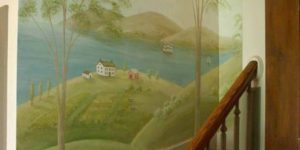 Christianson Lee Studios Stairway colonial American landscape mural
