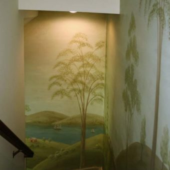 Christianson Lee Studios Stairway colonial American landscape mural