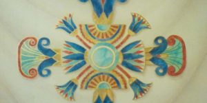 Christianson Lee Studios Egyptian-inspired Powder Room wall mural, detail