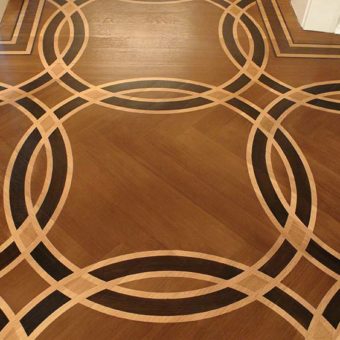 Painted Floor Faux Bois Inlaid Mahogany Ebony Wood Foyer Entry NYC 3