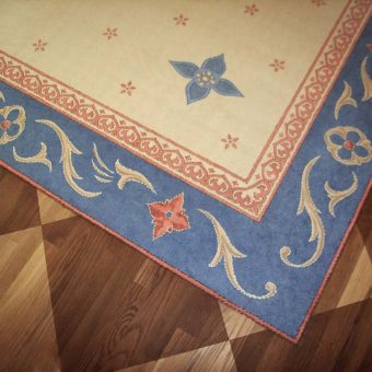 Painted Floor Faux Oriental Rug Checkerboard Kitchen Floor 5