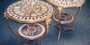 Painted Furniture Italian Intarsia Inspired Marbleizing Tabletop 1
