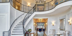 Venetian Plaster Grand Entry Foyer Walls Gilded Dome Painted Floor Nj 1