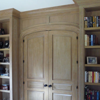 Christianson Lee Studios woodgrained limed oak Library walls and door