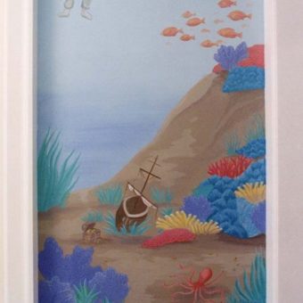 Christianson Lee Studios Child's Bathroom seascape mural detail