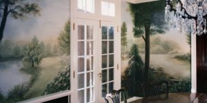 Murals Landscape Garden Mural Dining Room Walls Greenwich Ct 2