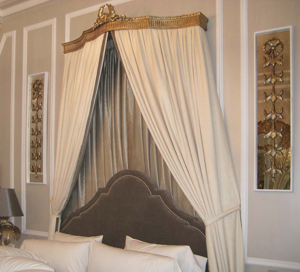 Painted Furniture Antiqued Gilt Finish Headboard Canopy Hilfiger Plaza Hotel 2