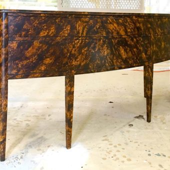 Painted Furniture Faux Tortoise Shell Painting On Console Side Table Drab To Fab 1