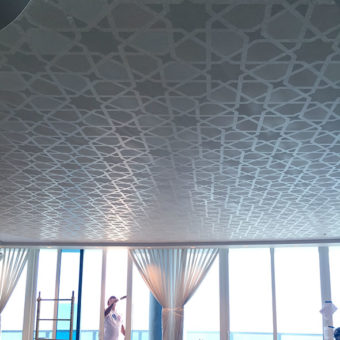 Custom Wallpaper Morrocan Inspired Living Room Ceiling