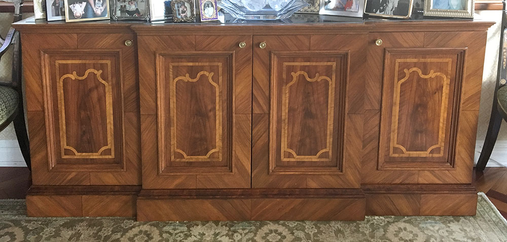 Painted Furniture Woodgraining Faux Bois Walnut Inlaid Marquetry Living Room Console 2