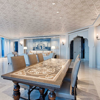 Custom Wallpaper Morrocan Inspired Geometric Living Room Ceiling Miami 1
