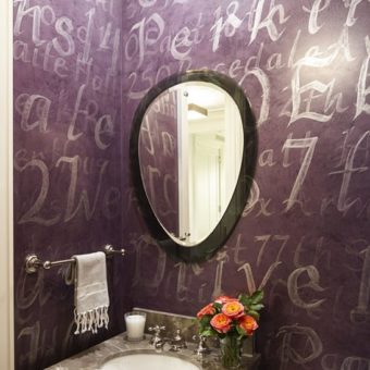 Iridescent Venetian plaster Powder Room walls