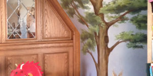 murals child playroom wall ceiling mural trompe loeil faux stone trellis painted castle playhouse 7