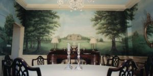 murals english manor water folly landscape dining room walls 1