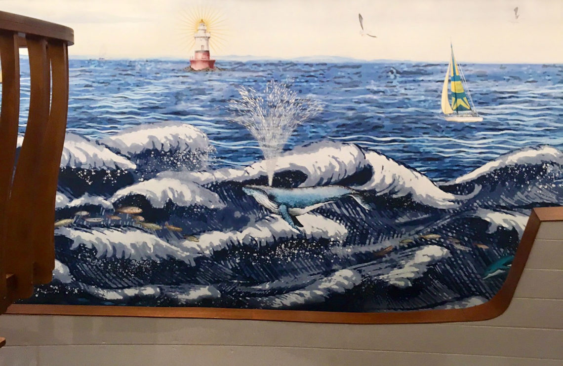 murals child playroom walls sea landscape mermaid marine animals 1