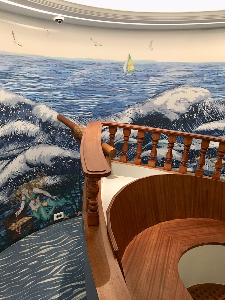 murals child playroom walls sea landscape mermaid marine animals 2