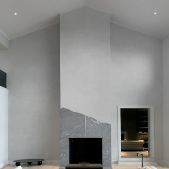 venetian plaster faux cement living room walls 1