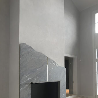 venetian plaster faux cement living room walls 2