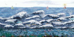 murals child playroom walls sea landscape mermaid marine animals 6